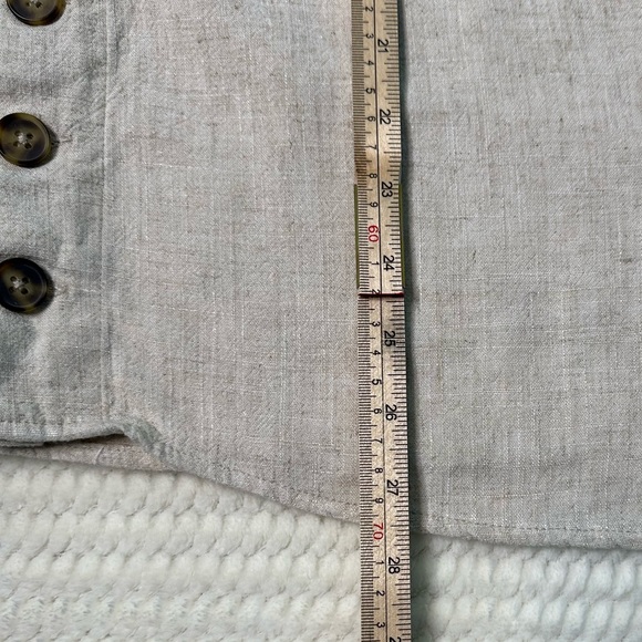 Chicos Women's popover top Short sleeve Beige Sz 2/L side buttons - Picture 4 of 11